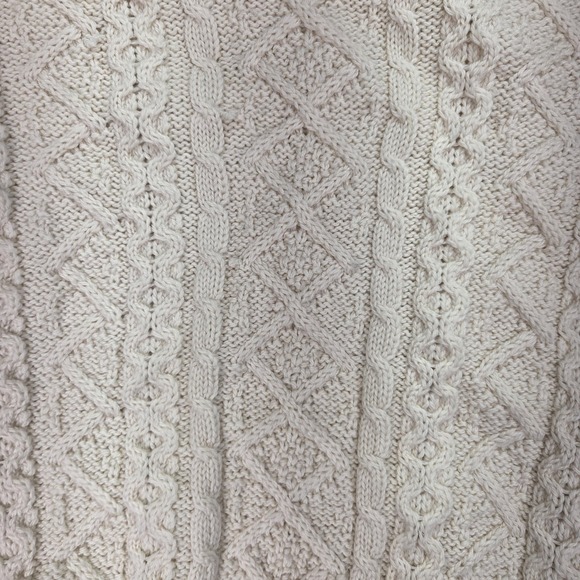 Aran Sweater Market Sweater Mens Large Fisherman Merino Wool Cable Knit Ireland - Picture 2 of 10